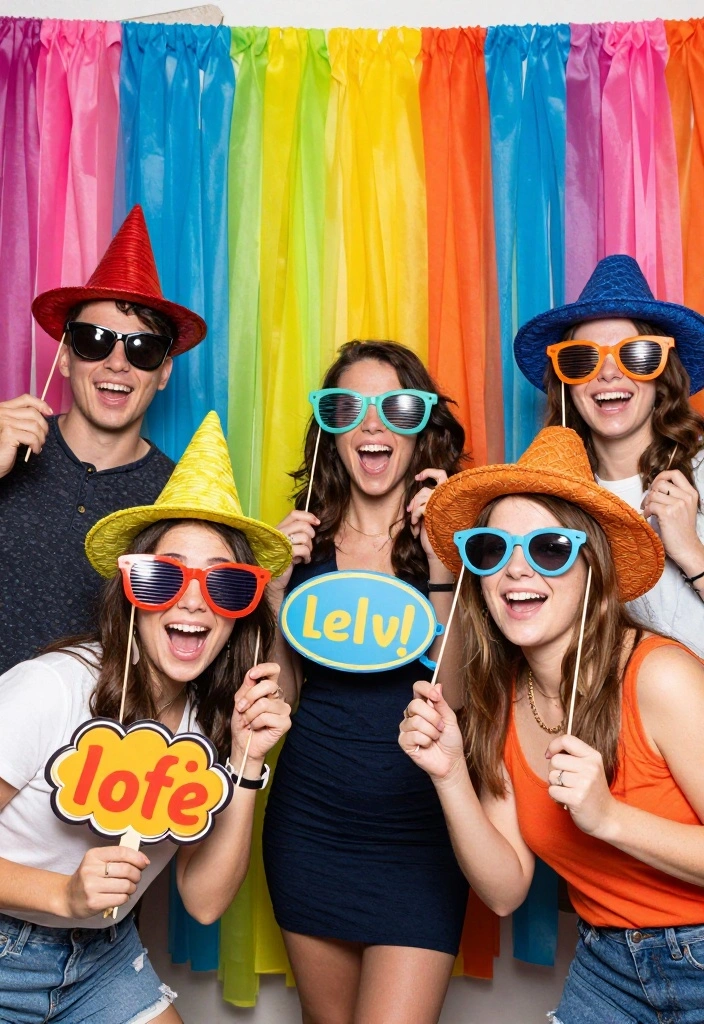 18 Colorful Wedding Ideas That Feel Joyful and Unique - 17. Creative Photo Booth Ideas 1