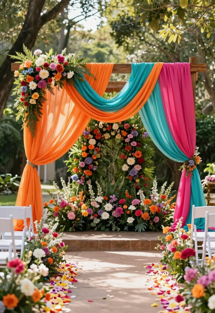 18 Colorful Wedding Ideas That Feel Joyful and Unique - 2. Colorful Ceremony Backdrops 1