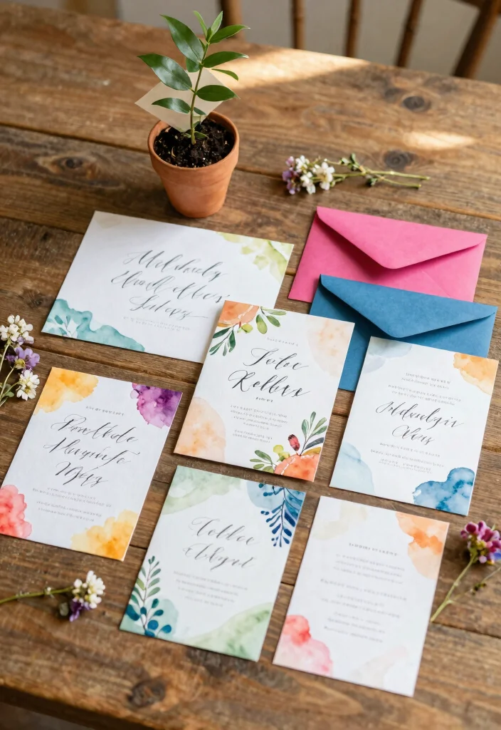 18 Colorful Wedding Ideas That Feel Joyful and Unique - 4. Colorful Eco-Friendly Invitations 1