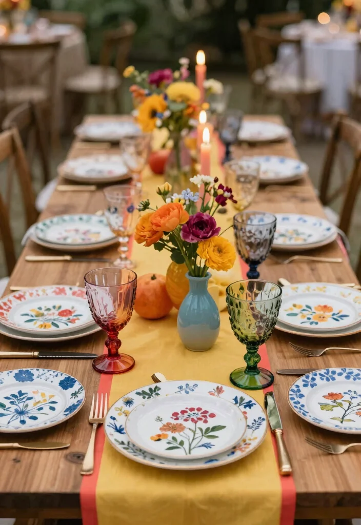 18 Colorful Wedding Ideas That Feel Joyful and Unique - 5. Whimsical Table Settings 1