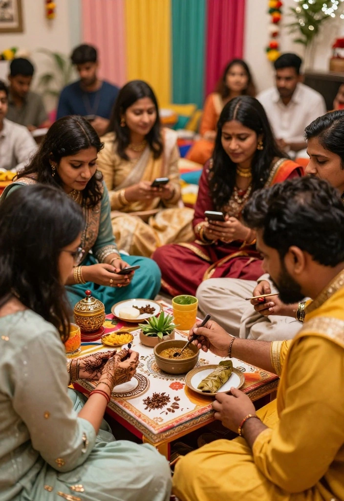 18 Eco-Friendly Sangeet Decoration Ideas That Dazzle Guests - 11. Sustainable Henna Designs 1