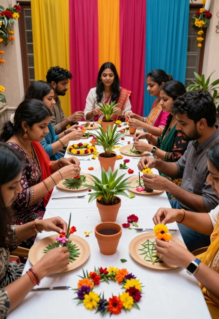 18 Eco-Friendly Sangeet Decoration Ideas That Dazzle Guests - 14. Interactive DIY Stations 1