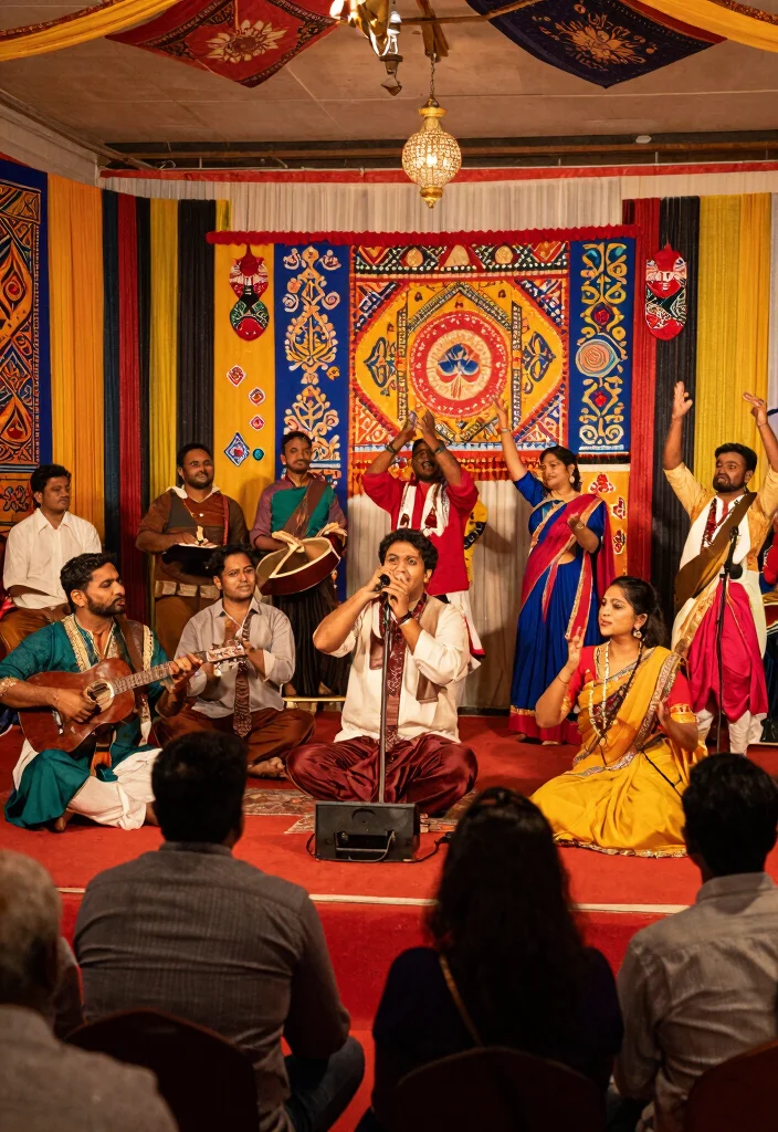 18 Eco-Friendly Sangeet Decoration Ideas That Dazzle Guests - 18. Mindful Engagement of Local Artists 1