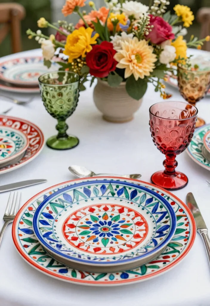 18 Engagement Plates Decoration Ideas That Look Luxurious - 12. Colorful Porcelain Patterns 1
