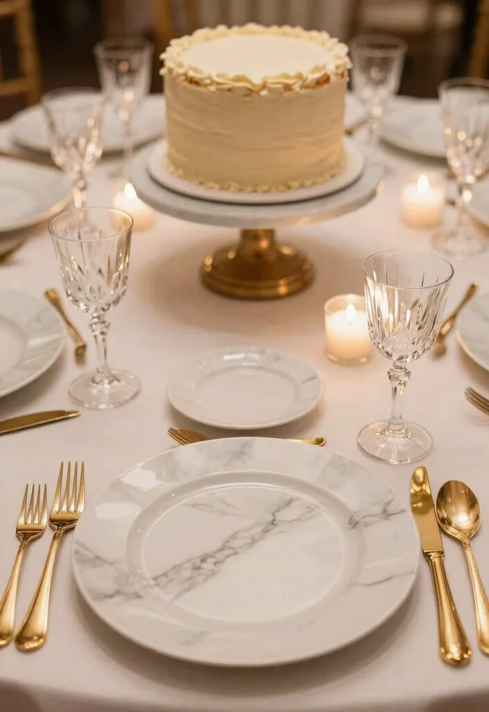 18 Engagement Plates Decoration Ideas That Look Luxurious - 5. Understated Luxury with Marble 1