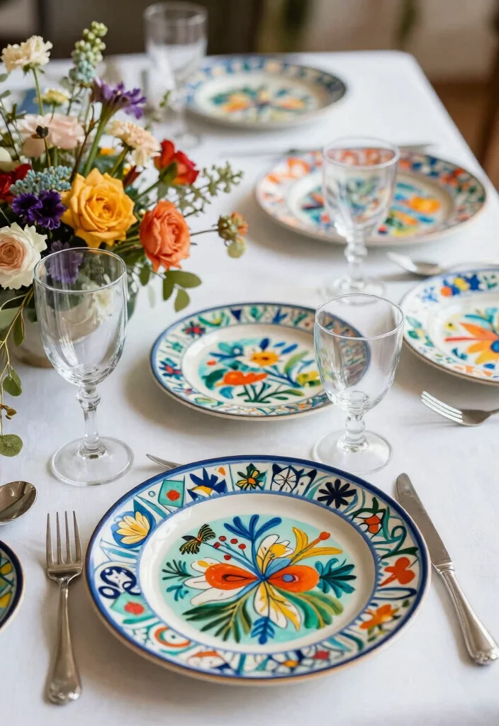 18 Engagement Plates Decoration Ideas That Look Luxurious - 7. Artistic Hand-Painted Plates 1