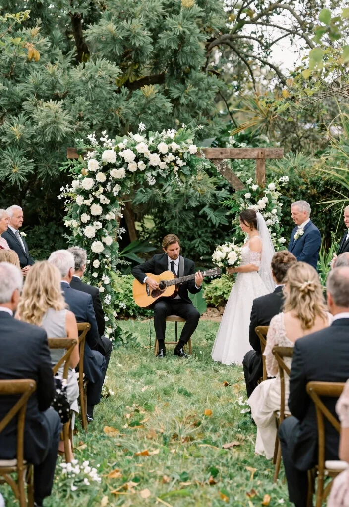 18 Garden Wedding Ideas That Feel Naturally Beautiful - 15. Enchanting Ceremony Music 1