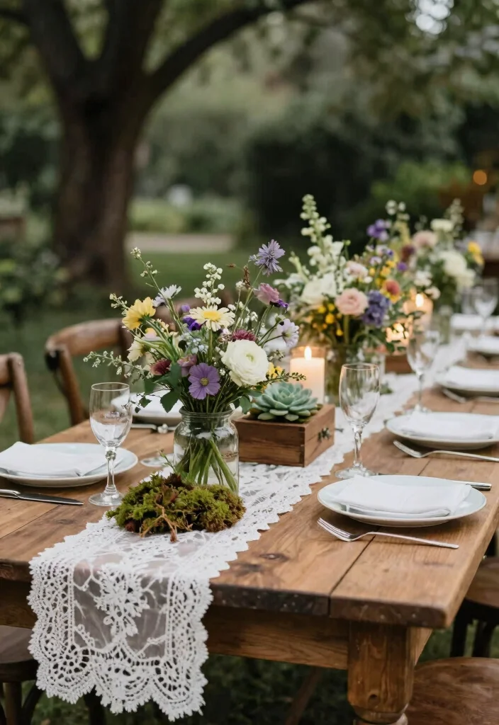 18 Garden Wedding Ideas That Feel Naturally Beautiful - 3. Nature-Inspired Table Centerpieces 1