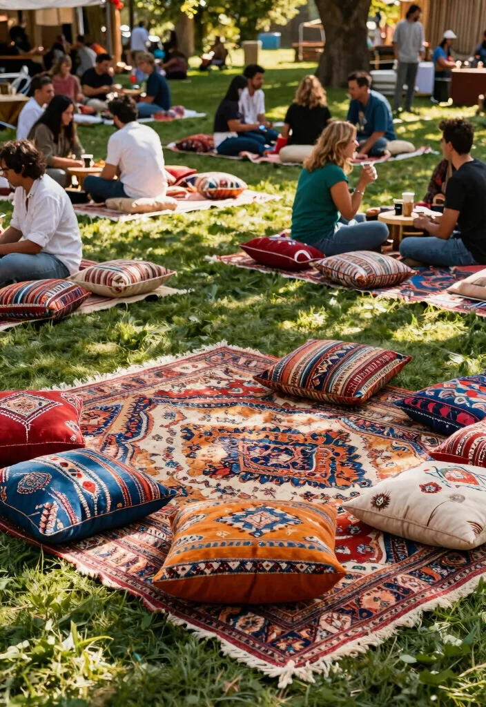 18 Haldi Mehendi Decoration Ideas That Combine Colors Perfectly - 6. Traditional Rugs and Mats 1