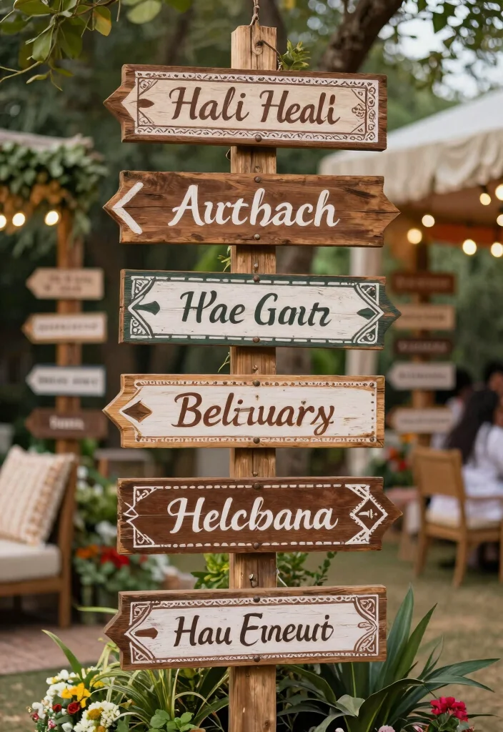 18 Haldi Mehendi Decoration Ideas That Combine Colors Perfectly - 9. Handcrafted Signage 1