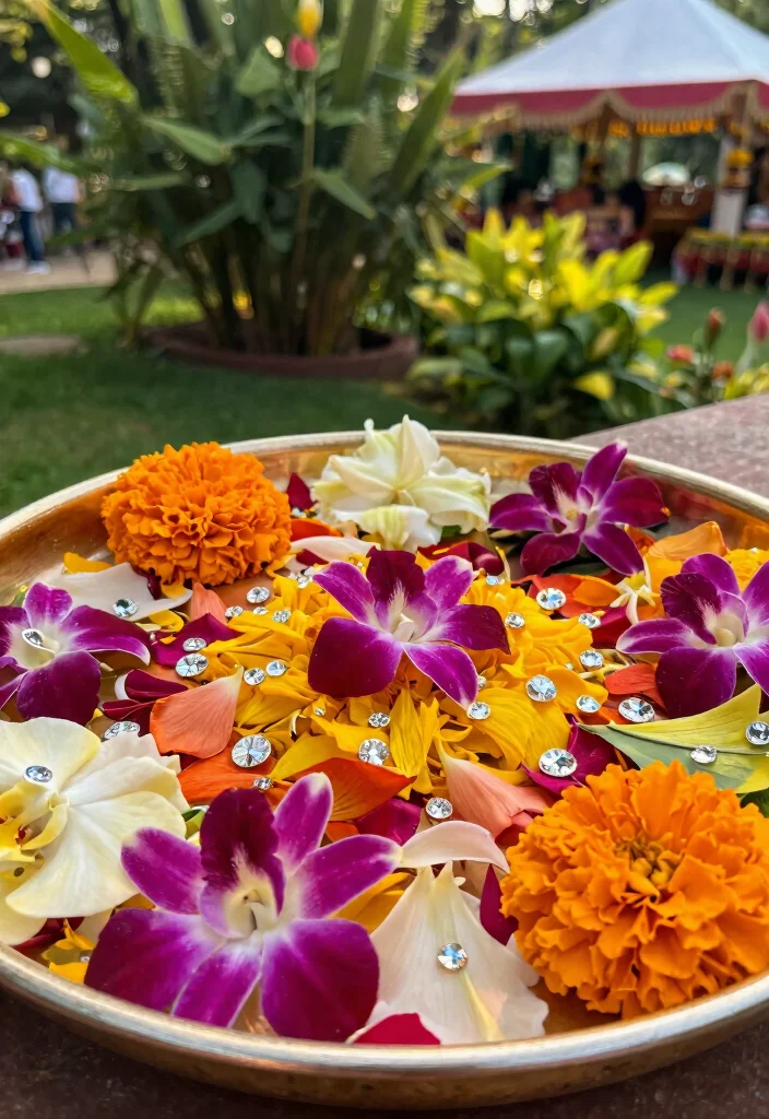 18 Mehndi Thali Decoration Ideas That Dazzle - 1. Floral Fantasy Thali 1