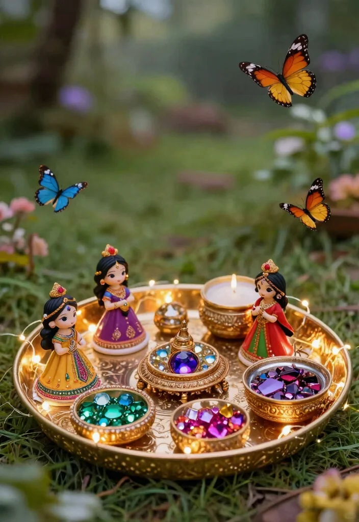 18 Mehndi Thali Decoration Ideas That Dazzle - 14. Whimsical Fairytale Thali 1
