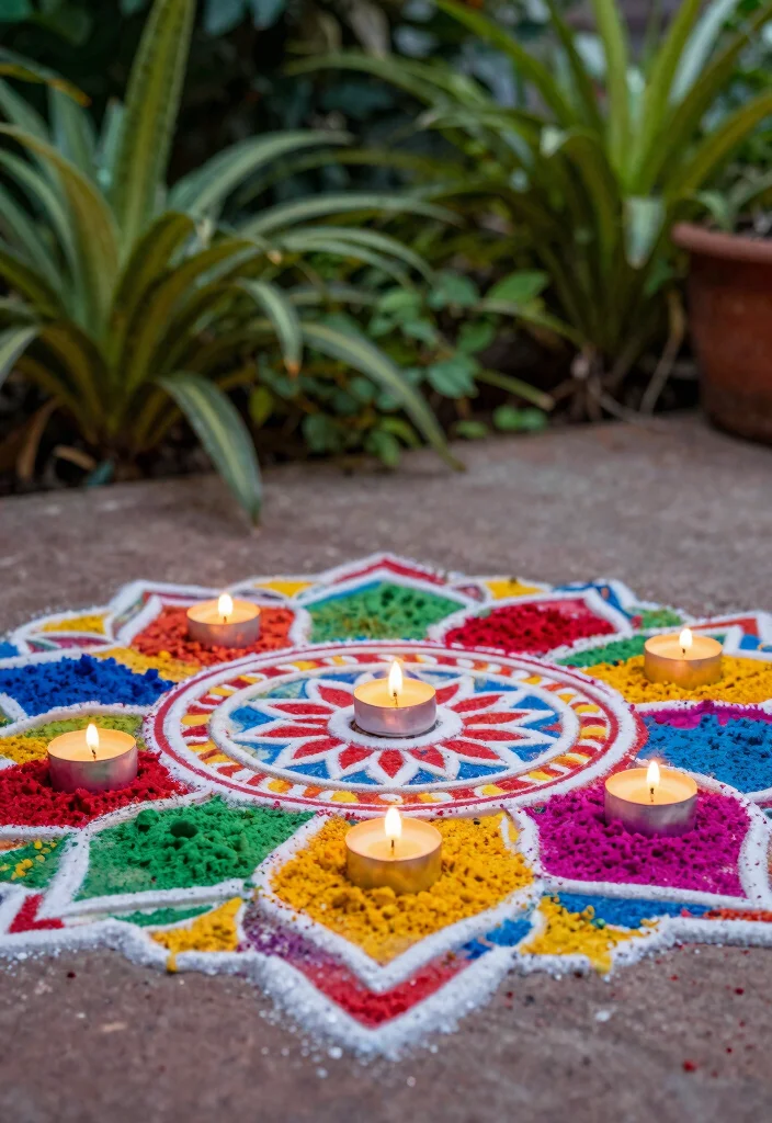 18 Mehndi Thali Decoration Ideas That Dazzle - 3. Colorful Rangoli Thali 1