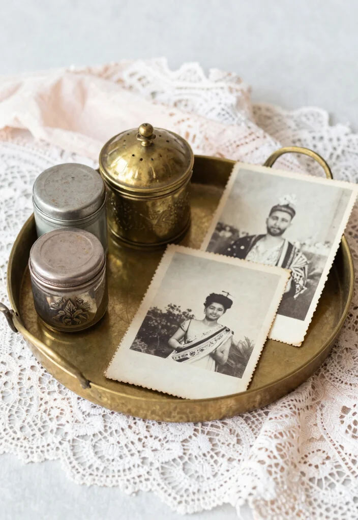 18 Mehndi Thali Decoration Ideas That Dazzle - 5. Vintage Chic Thali 1