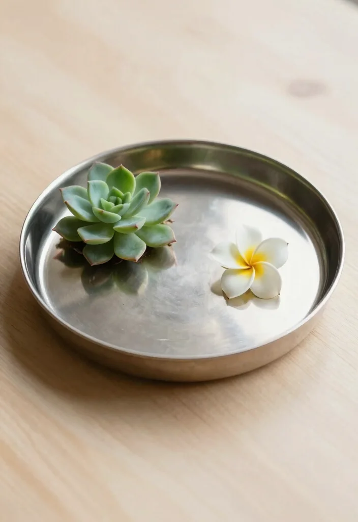 18 Mehndi Thali Decoration Ideas That Dazzle - 6. Minimalist Zen Thali 1