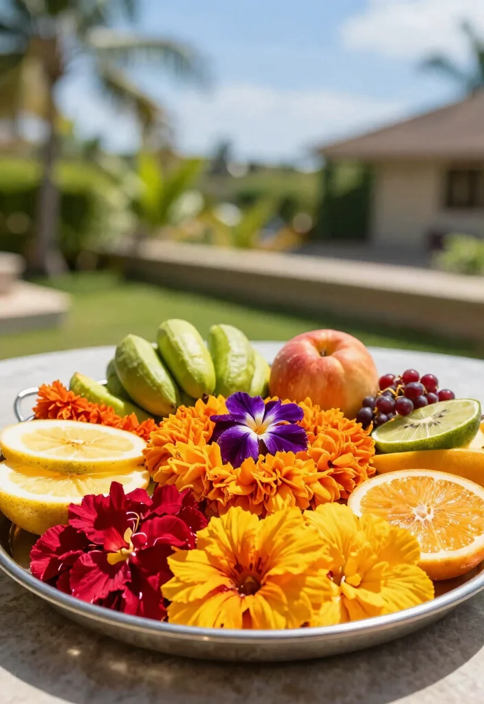 18 Mehndi Thali Decoration Ideas That Dazzle - 9. Tropical Paradise Thali 1