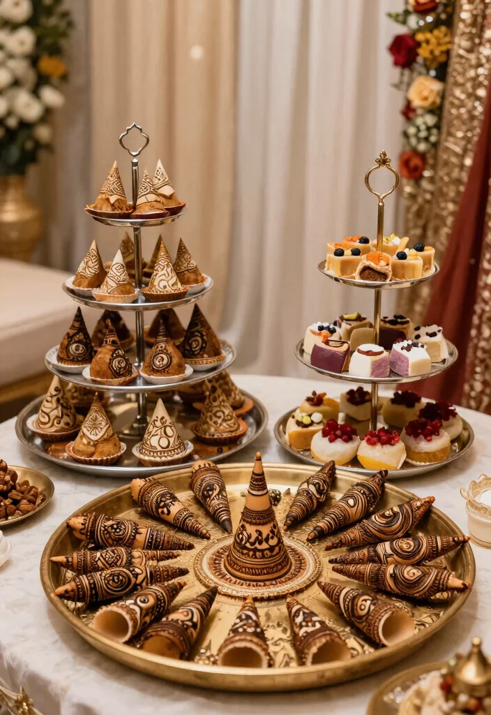 18 Mehndi Tray Decoration Ideas That Look Beautiful in Photos - 17. Creative Arrangement Techniques 1