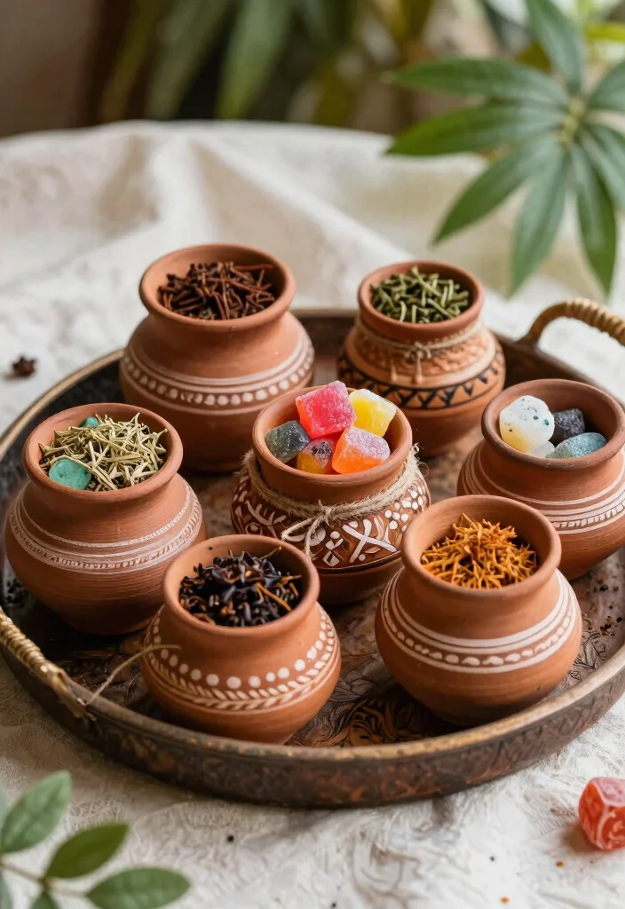 18 Mehndi Tray Decoration Ideas That Look Beautiful in Photos - 2. Eco-Friendly Clay Pots 1