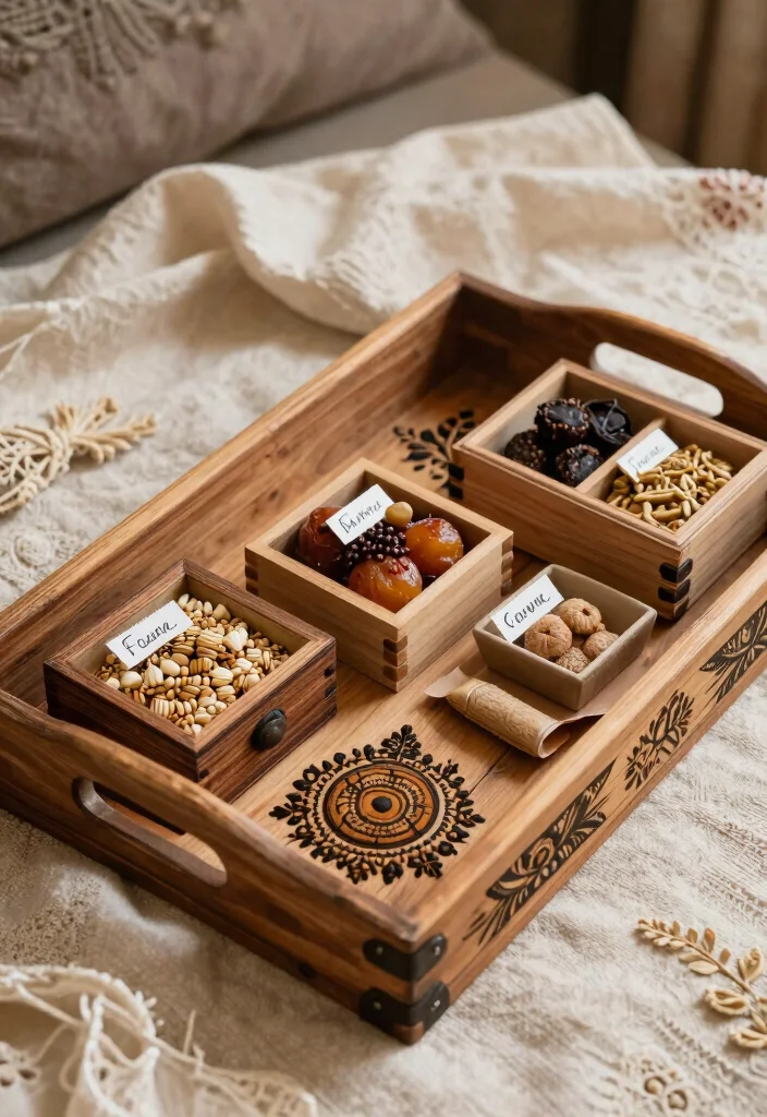 18 Mehndi Tray Decoration Ideas That Look Beautiful in Photos - 6. Handcrafted Elements 1