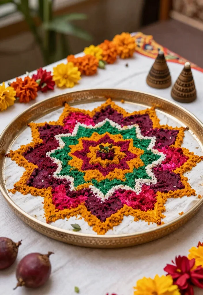 18 Mehndi Tray Decoration Ideas That Look Beautiful in Photos - 9. Natural Dyes and Colors 1