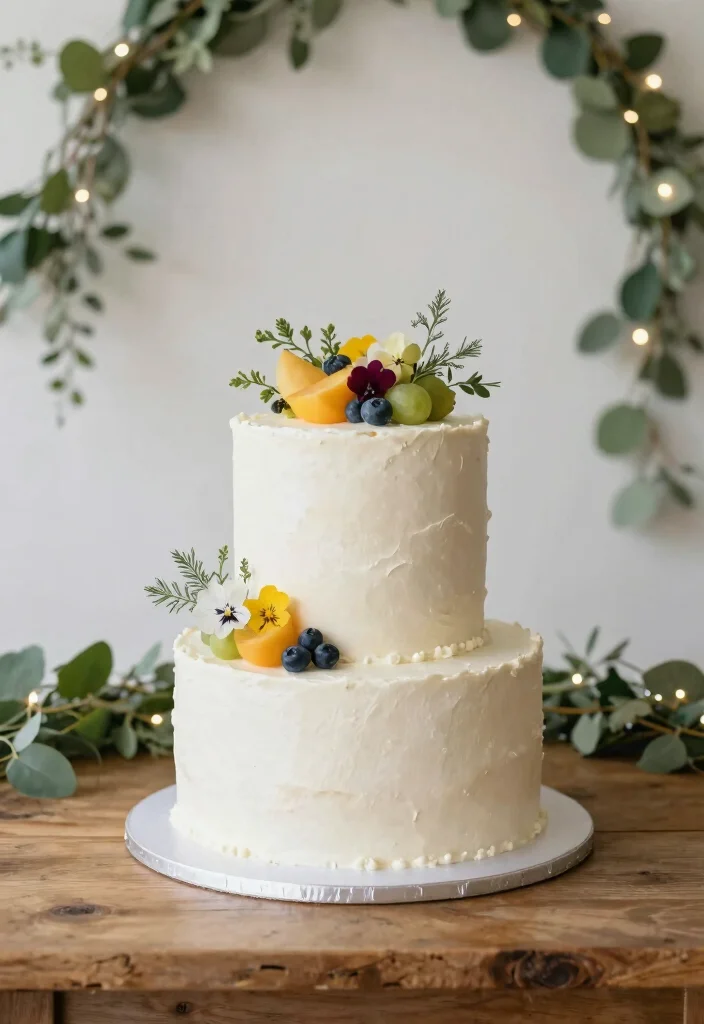 18 Outdoor Wedding Ideas on a Budget That Still Feel Luxe - 14. Minimalistic Cake Design 1