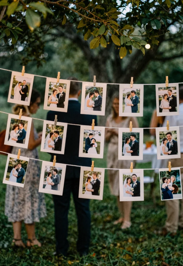18 Outdoor Wedding Ideas on a Budget That Still Feel Luxe - 18. Memory Lane Display 1