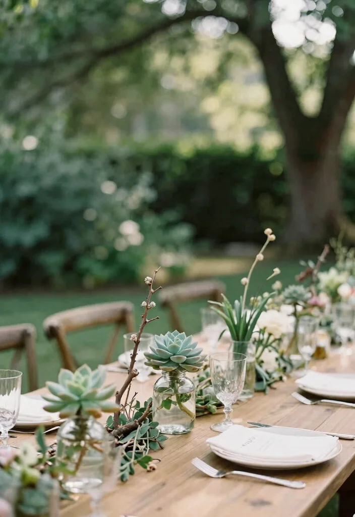 18 Outdoor Wedding Ideas on a Budget That Still Feel Luxe - 6. Nature-Inspired Centerpieces 1