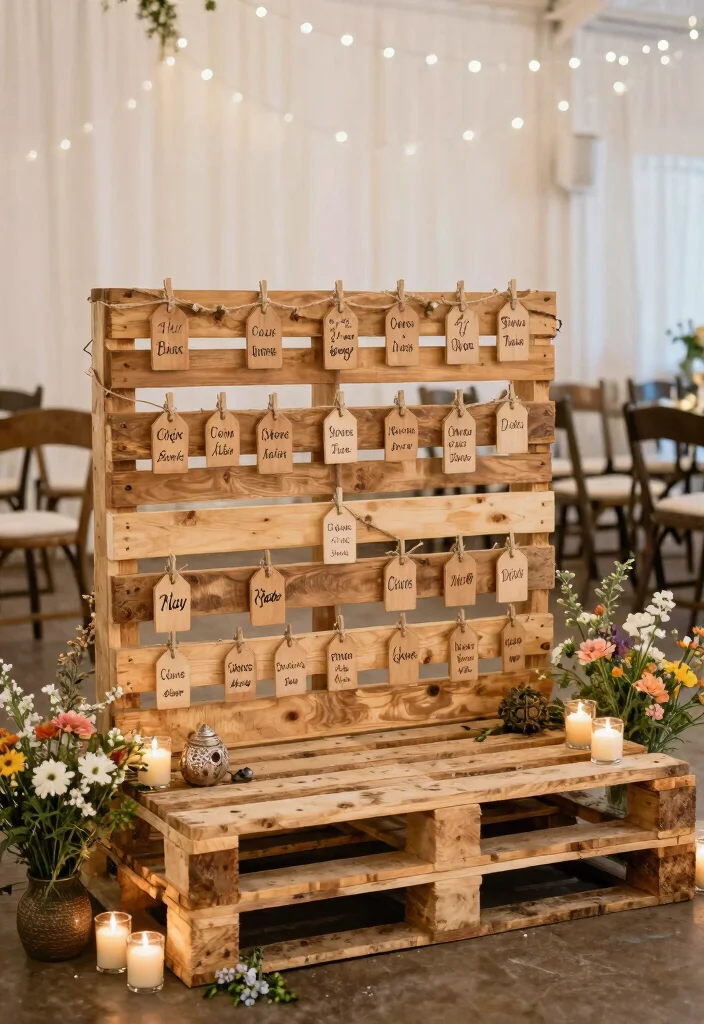 18 Pallet Wedding Ideas That Feel Rustic And Creative - 2. Pallet Seating Charts 1
