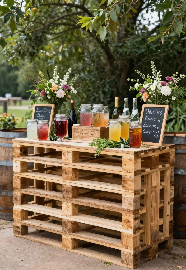 18 Pallet Wedding Ideas That Feel Rustic And Creative - 5. Pallet Drink Station 1