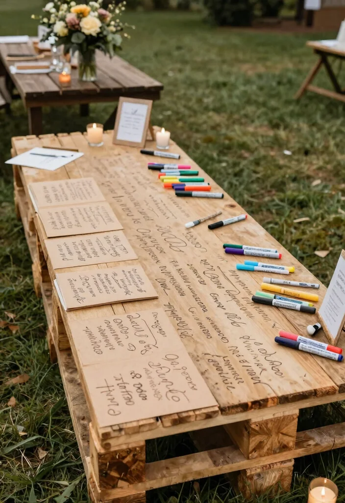 18 Pallet Wedding Ideas That Feel Rustic And Creative - 6. Pallet Guest Book Alternative 1