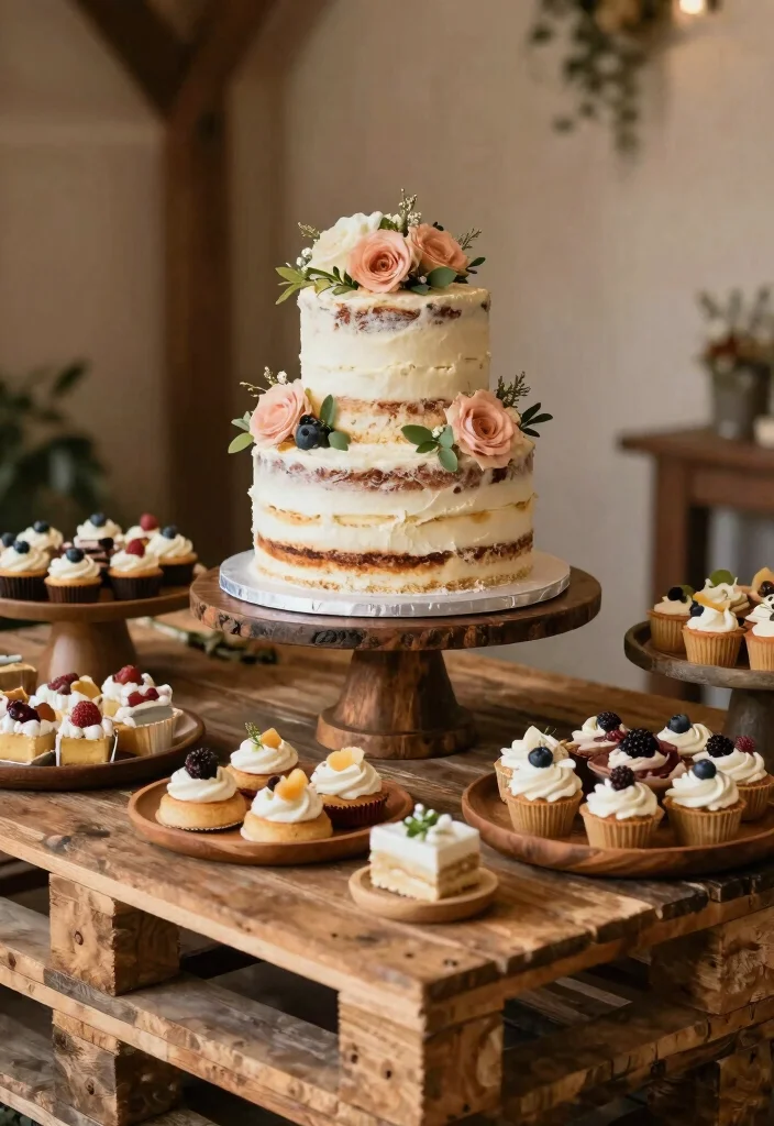 18 Pallet Wedding Ideas That Feel Rustic And Creative - 7. Pallet Cake Stand 1