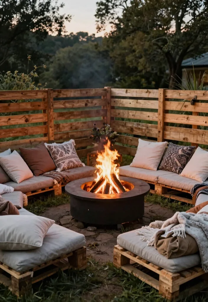18 Pallet Wedding Ideas That Feel Rustic And Creative - 9. Pallet Fire Pit Surround 1