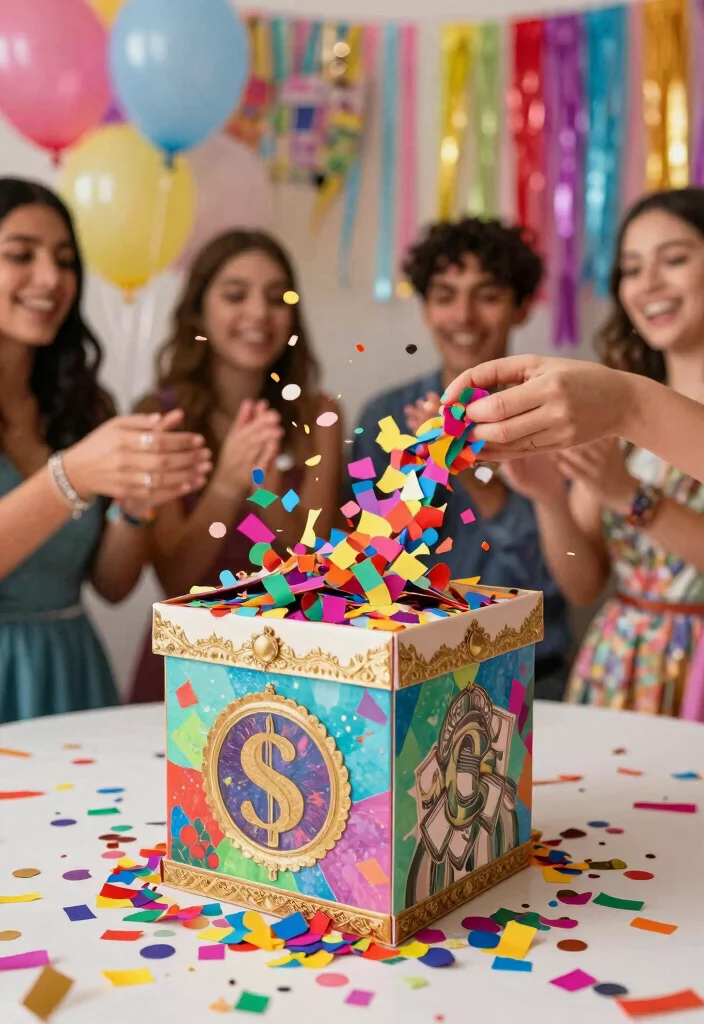 18 Quince Money Box Ideas That Look Elegant And Fun - 17. Colorful Confetti Box 1