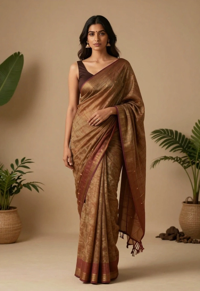 18 Saree Decoration Ideas For Elegant Functions - 18. Sustainable Fabrics: Eco-friendly Choices 1