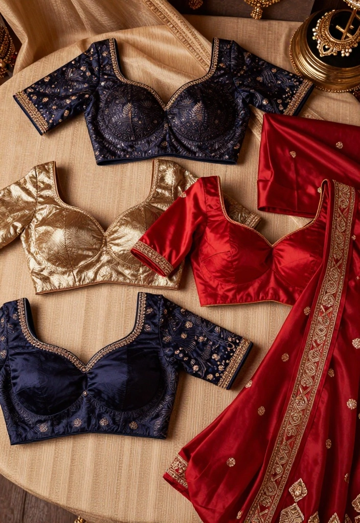 18 Saree Decoration Ideas For Elegant Functions - 2. Statement Blouses: The Perfect Partner 1