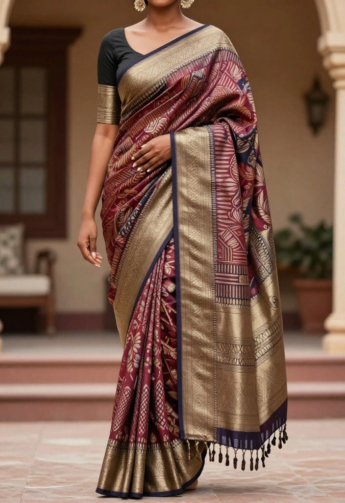 18 Saree Decoration Ideas For Elegant Functions - 7. Textured Fabrics: Create Visual Interest 1