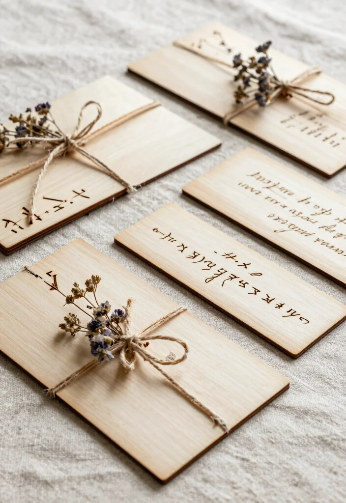 18 Viking Wedding Ideas With Ancient Romance - 1. Handcrafted Wooden Invitations 1