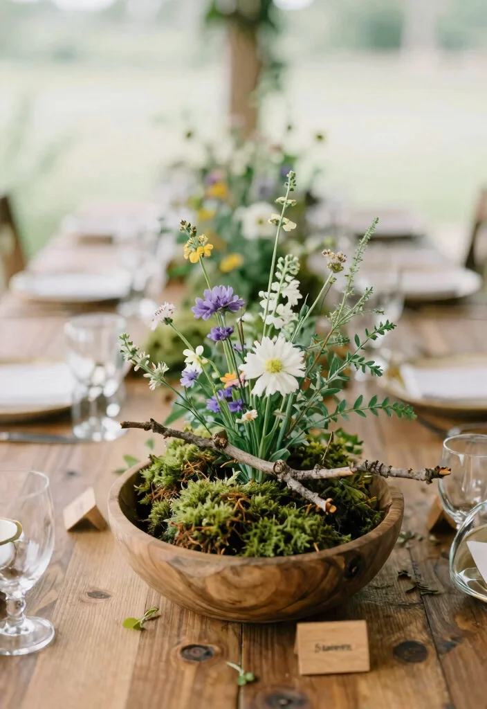 18 Viking Wedding Ideas With Ancient Romance - 5. Nature-Inspired Centerpieces 1