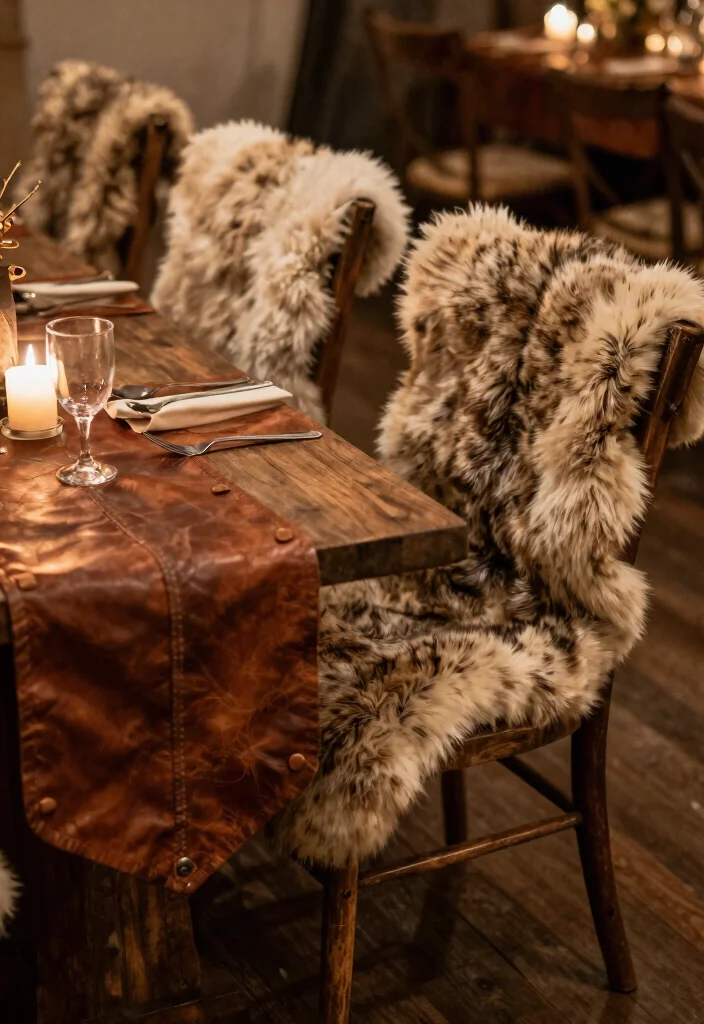 18 Viking Wedding Ideas With Ancient Romance - 7. Leather and Fur Accents 1