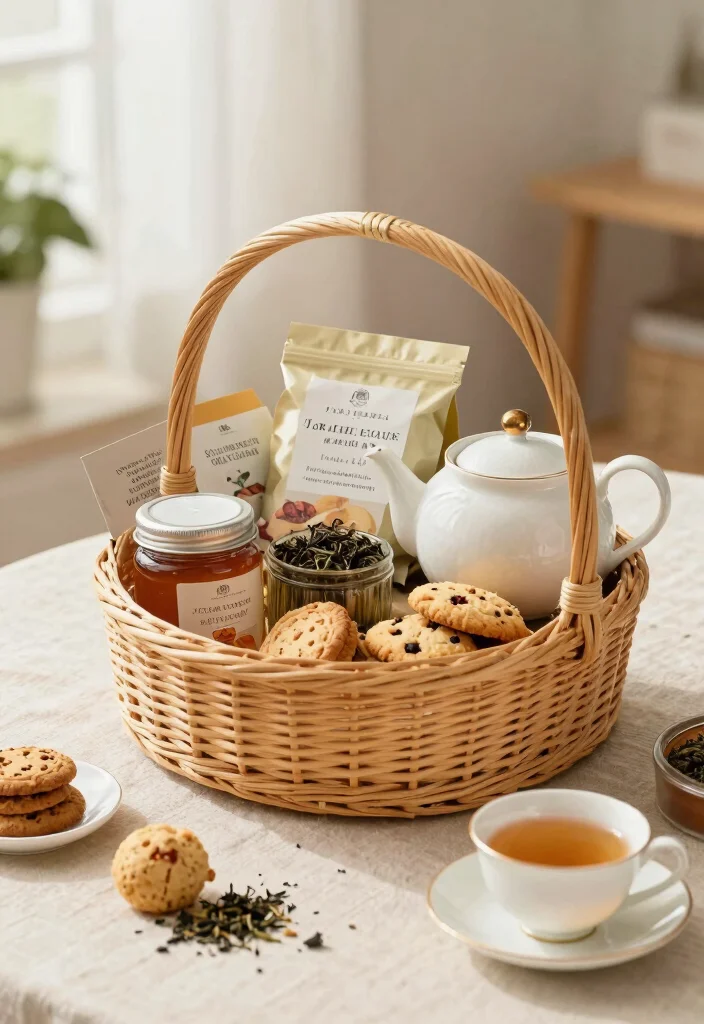 18 Wedding Basket Gift Ideas That Impress Couples - 10. Tea Lovers’ Basket 1