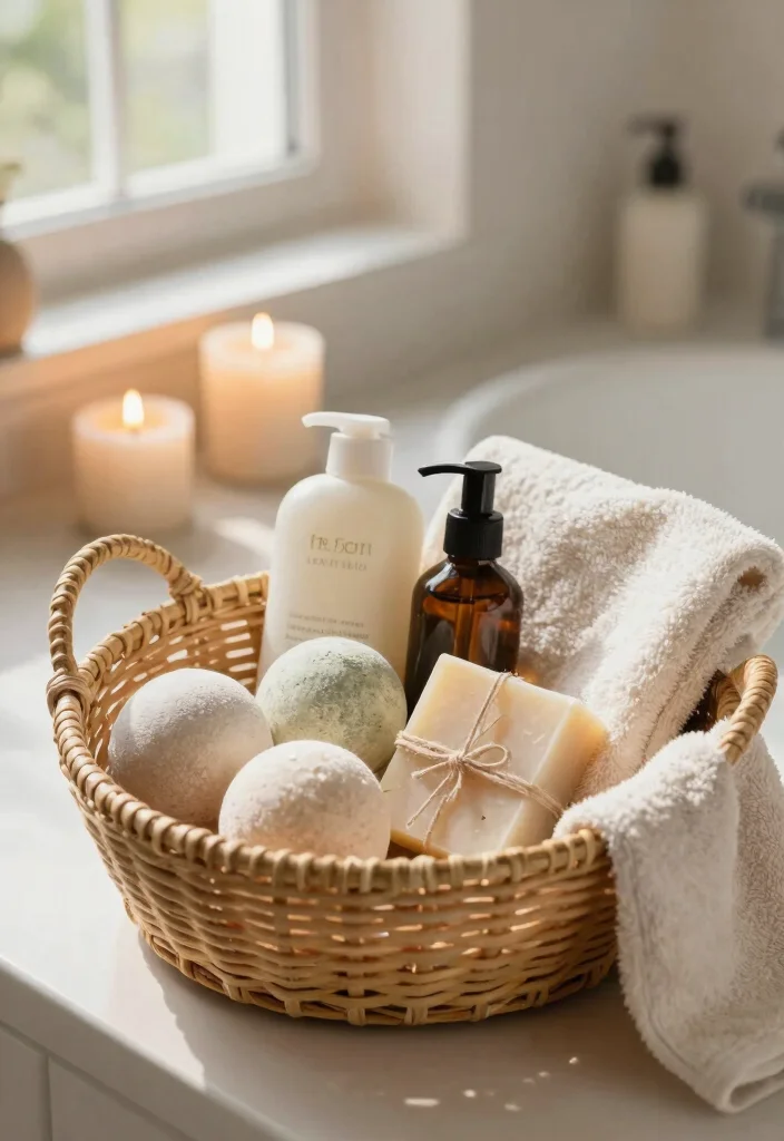 18 Wedding Basket Gift Ideas That Impress Couples - 2. Eco-Friendly Spa Day Basket 1