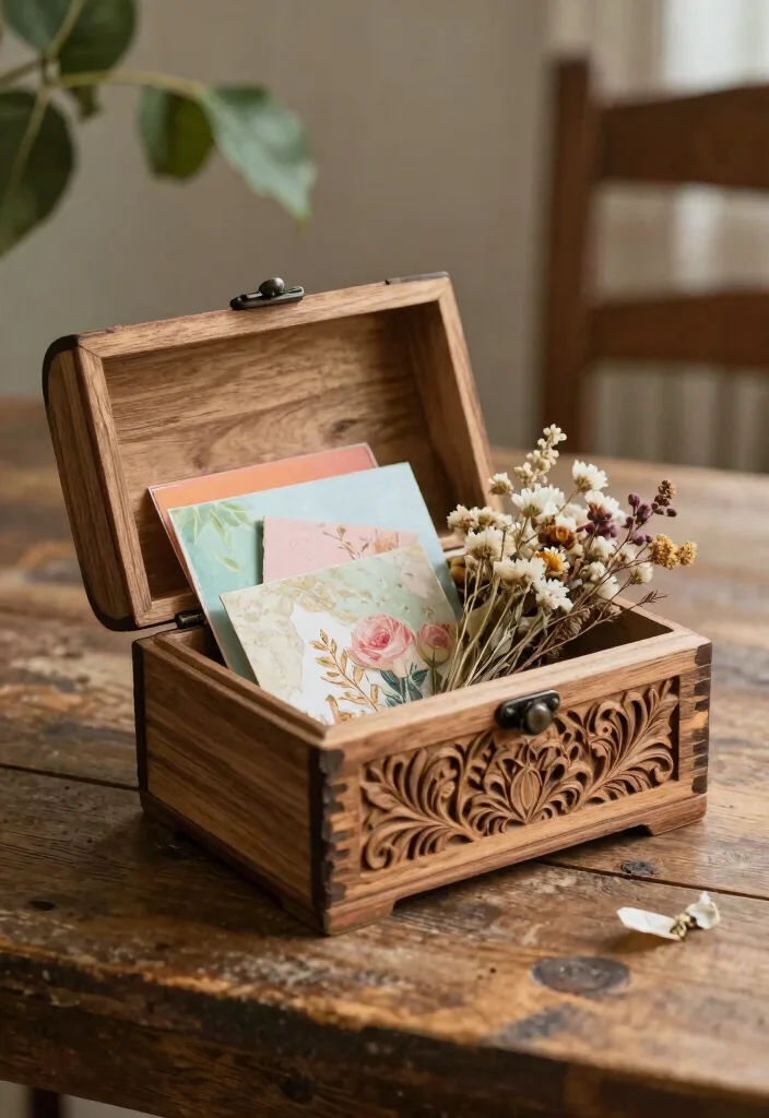 18 Wedding Card Gift Box Ideas That Add Style - 1. Rustic Wooden Box 1