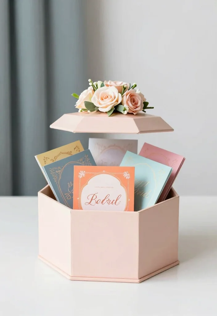 18 Wedding Card Gift Box Ideas That Add Style - 15. Hexagonal Box 1