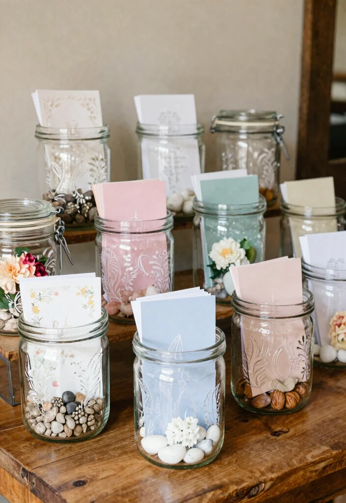18 Wedding Card Gift Box Ideas That Add Style - 4. Glass Jar Gift Box 1