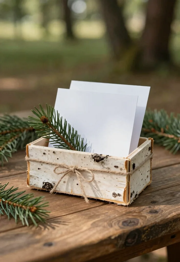 18 Wedding Card Gift Box Ideas That Add Style - 5. Eco-Friendly Birch Bark Box 1