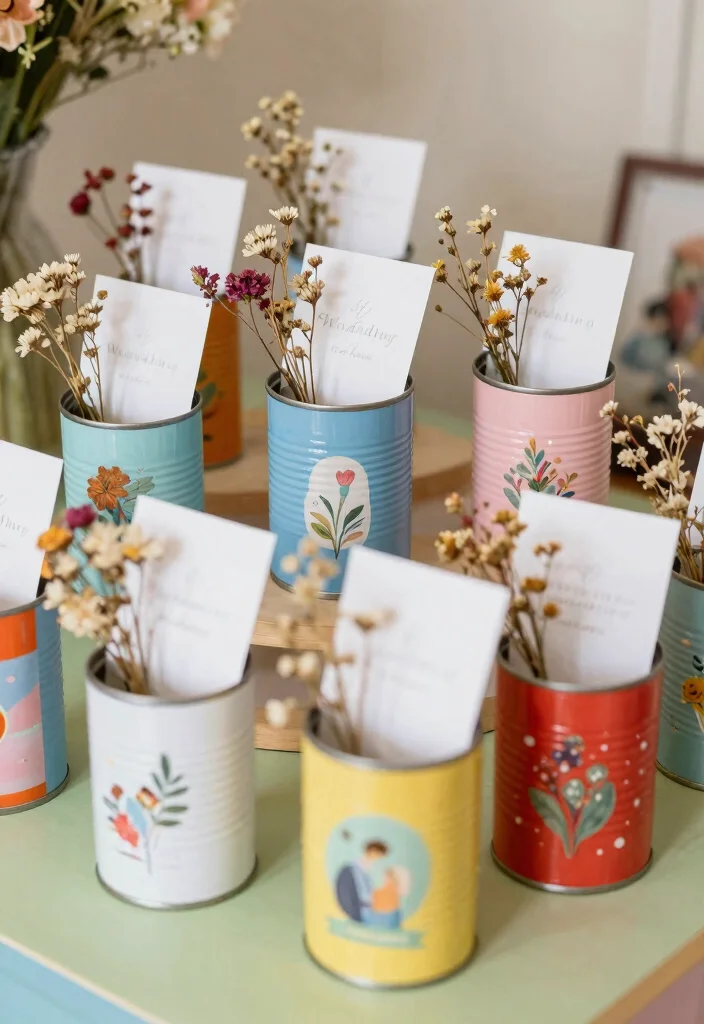 18 Wedding Card Gift Box Ideas That Add Style - 8. Upcycled Tin Can 1
