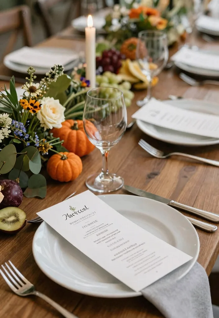 18 Wedding Decor Ideas That Transform Any Venue - 11. Seasonal Menus 1