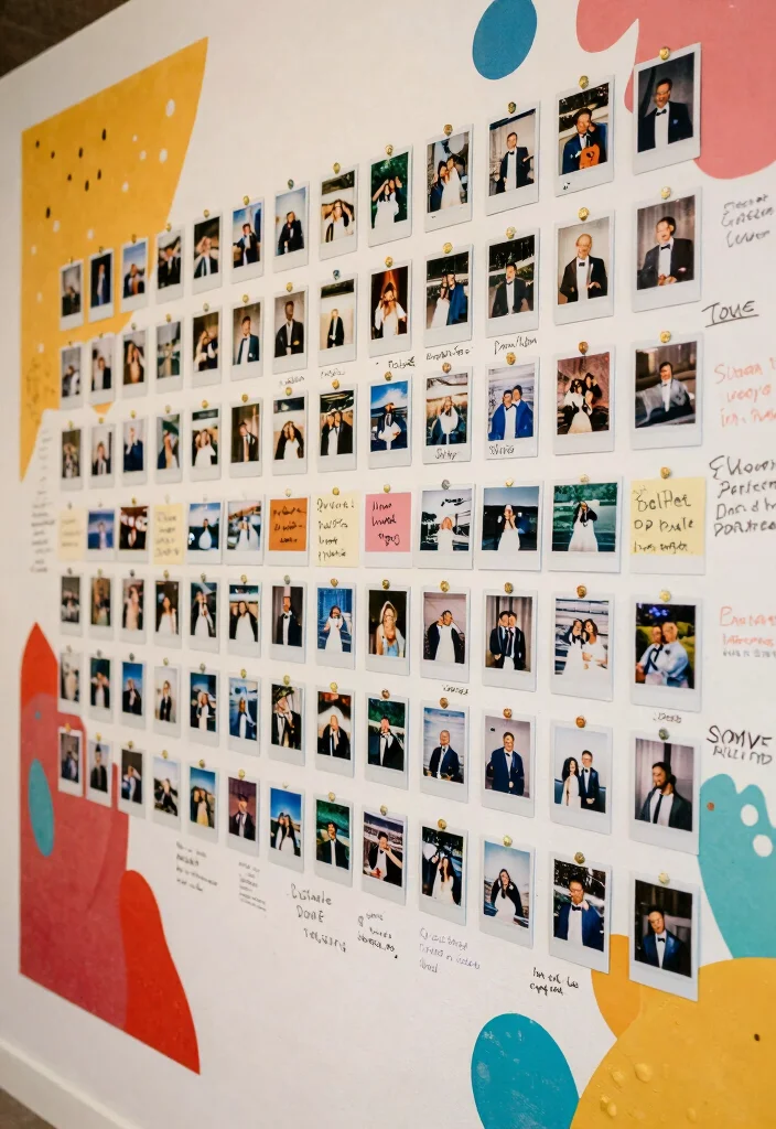 18 Wedding Polaroid Ideas For Fun Guest Memories - 10. Interactive Polaroid Art Wall 1