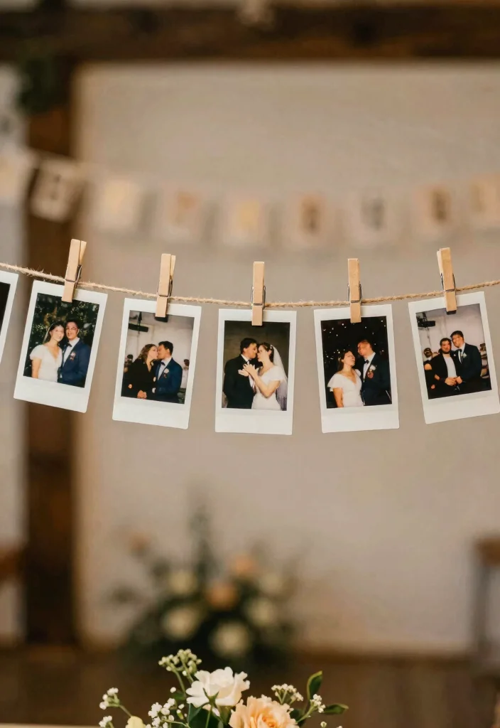 18 Wedding Polaroid Ideas For Fun Guest Memories - 5. Photo Banner Display 1
