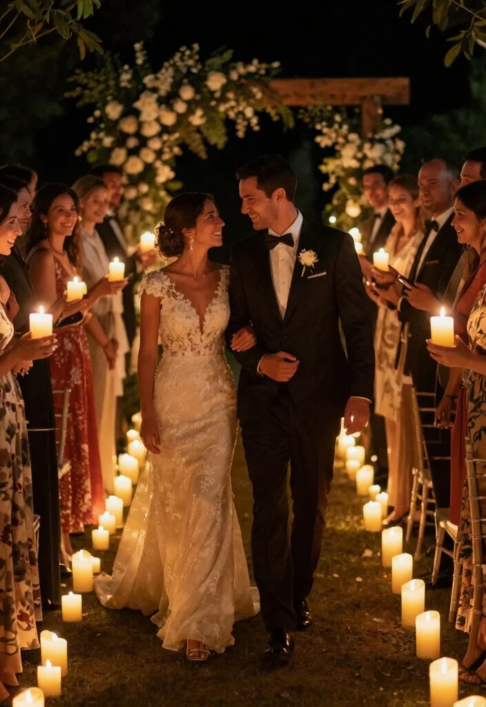 18 Wedding Send Off Ideas That End the Night Perfectly - 11. Eco-Conscious Candlelit Exit 1